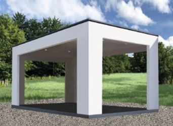 Offener modularer Pavillon im Grünen